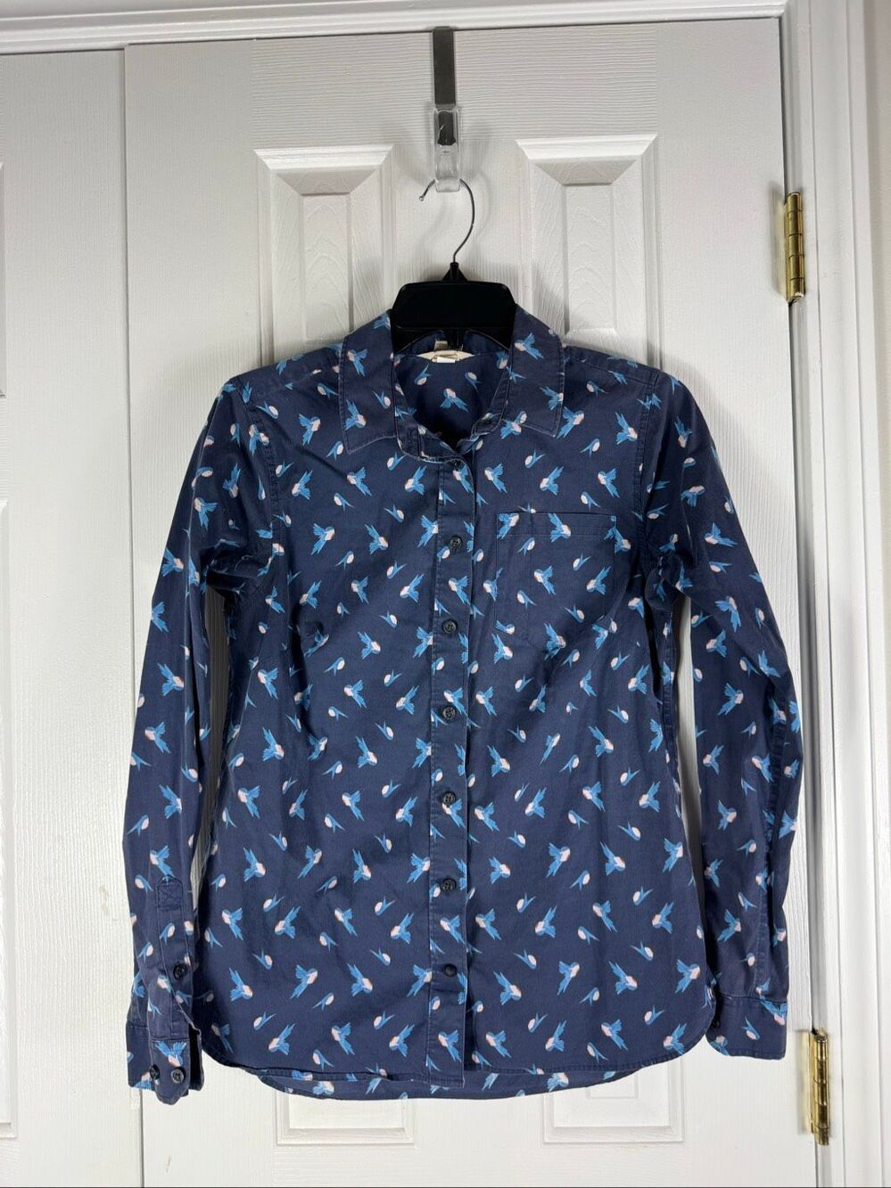 Duluth Women’s Wrinklefighter Tunic Bird Print Blouse Size XS